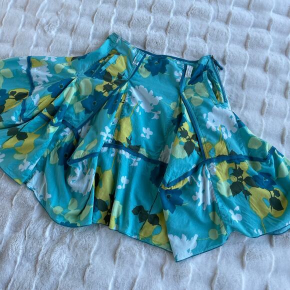 🔥Vintage Marithe Francois Girbaud Floral Full Circle Ruffled Knee Length Skirt - Picture 8 of 16